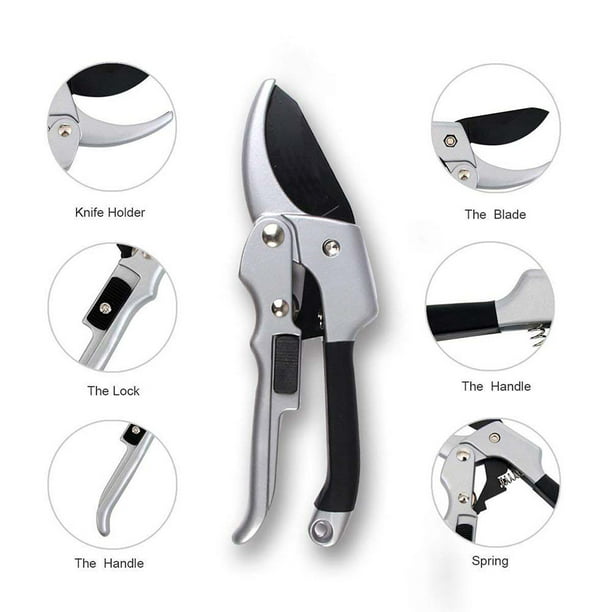 Pruning Shears Professional Hand Trimmers Secateur Holder Included Safety Lock 